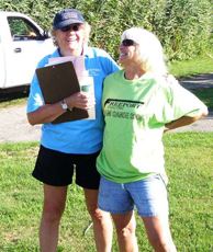 Our coach with one of our volunteers